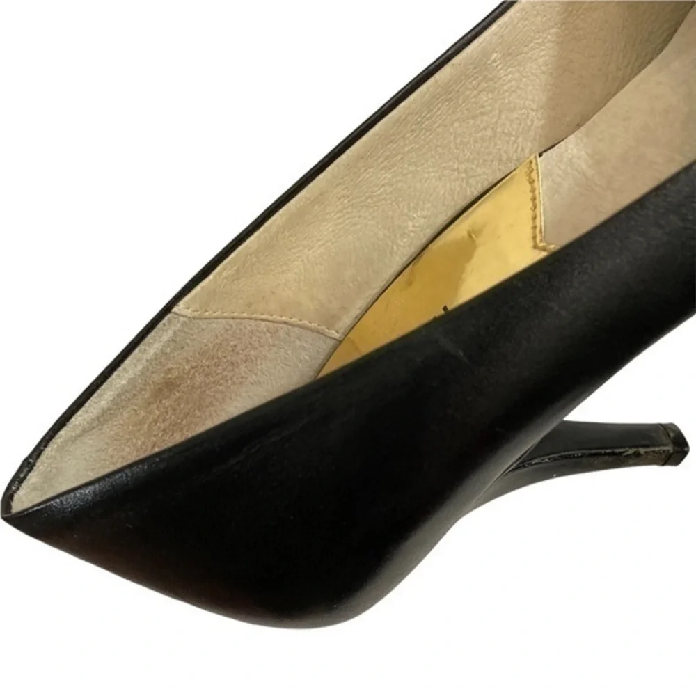 Michael kors black leather pumps heels shoes